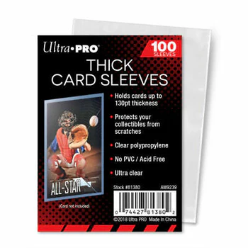 UP - Standard Sleeves - 2-1/2" X 3-1/2" Thick Card Sleeves (100 Ct)